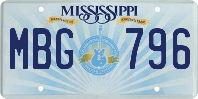 MS license plate MBG796