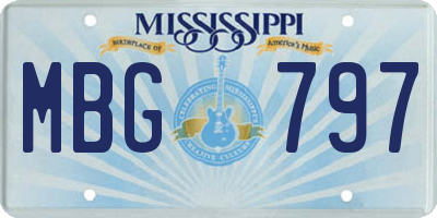 MS license plate MBG797