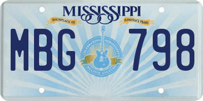 MS license plate MBG798