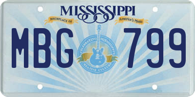 MS license plate MBG799