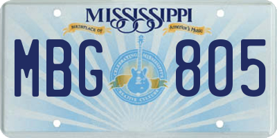 MS license plate MBG805