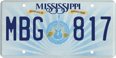 MS license plate MBG817