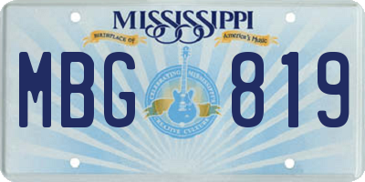 MS license plate MBG819