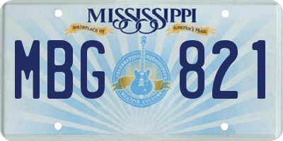 MS license plate MBG821