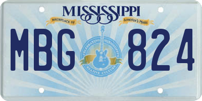 MS license plate MBG824