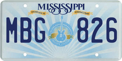 MS license plate MBG826