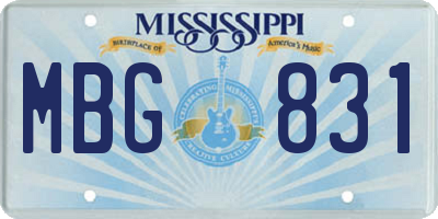MS license plate MBG831