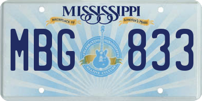 MS license plate MBG833