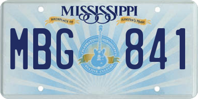 MS license plate MBG841