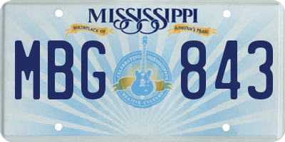 MS license plate MBG843