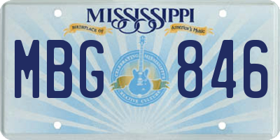 MS license plate MBG846