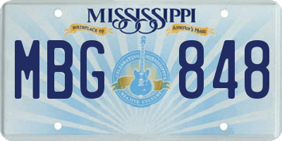 MS license plate MBG848
