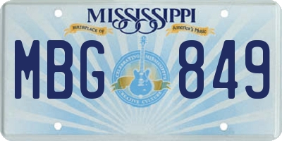 MS license plate MBG849