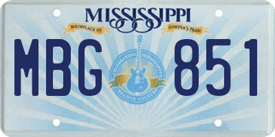 MS license plate MBG851
