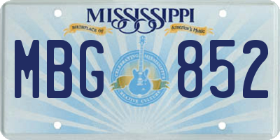 MS license plate MBG852