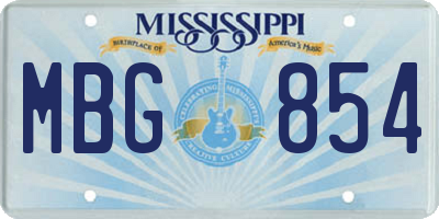 MS license plate MBG854
