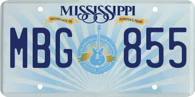 MS license plate MBG855