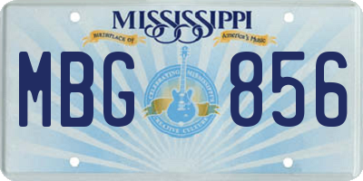 MS license plate MBG856