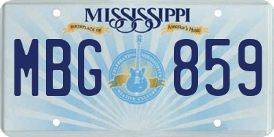 MS license plate MBG859