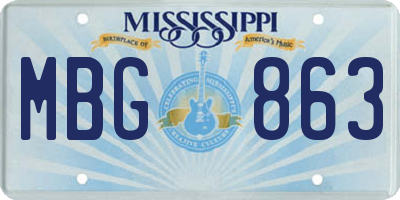 MS license plate MBG863