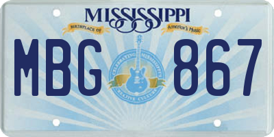 MS license plate MBG867