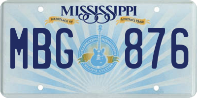 MS license plate MBG876