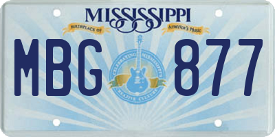 MS license plate MBG877