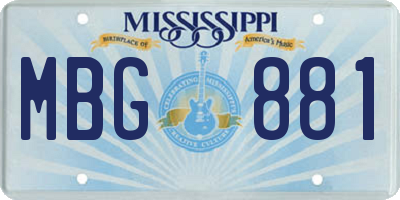 MS license plate MBG881