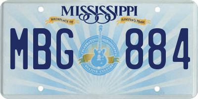 MS license plate MBG884