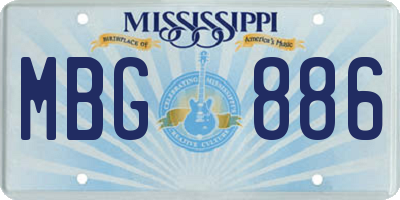 MS license plate MBG886