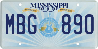 MS license plate MBG890