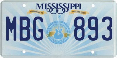 MS license plate MBG893
