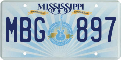 MS license plate MBG897