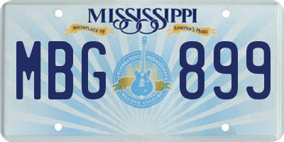 MS license plate MBG899