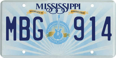 MS license plate MBG914