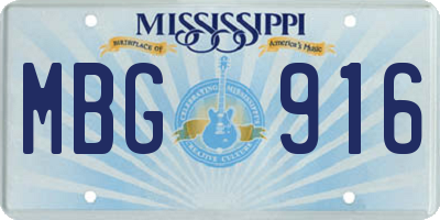 MS license plate MBG916