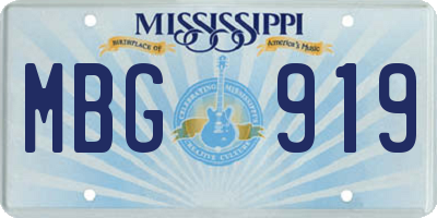 MS license plate MBG919