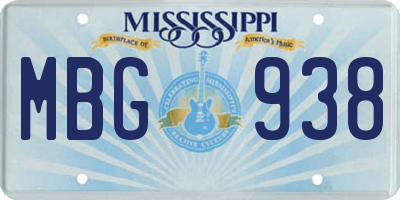 MS license plate MBG938