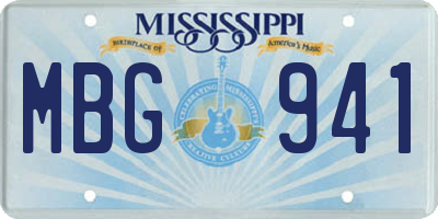 MS license plate MBG941