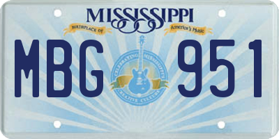 MS license plate MBG951