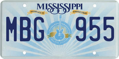 MS license plate MBG955