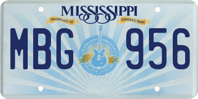 MS license plate MBG956