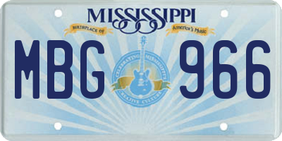 MS license plate MBG966