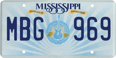MS license plate MBG969