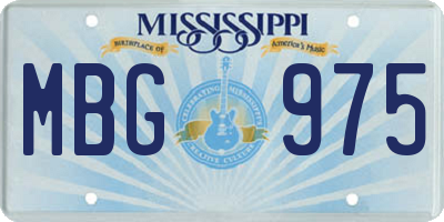 MS license plate MBG975