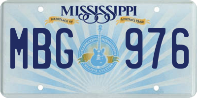 MS license plate MBG976