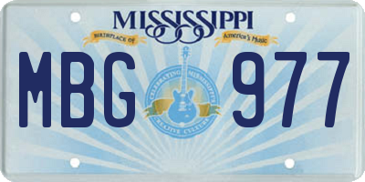 MS license plate MBG977