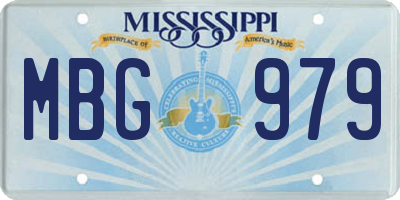MS license plate MBG979