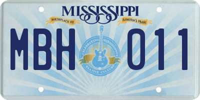 MS license plate MBH011