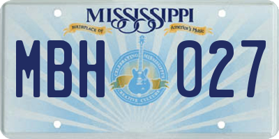 MS license plate MBH027